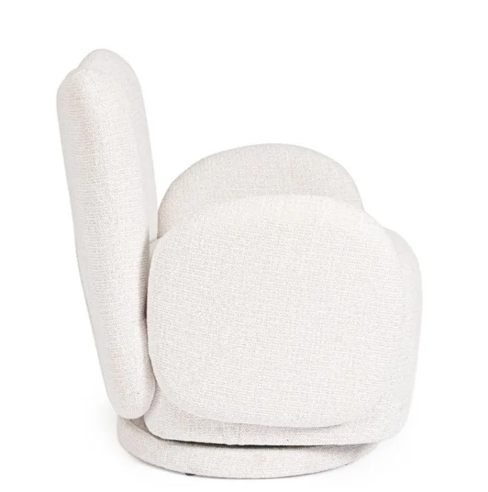 Bizzotto Poltrone E Chaise Longue>POLTRONA GIREVOLE HARPER BIANCO