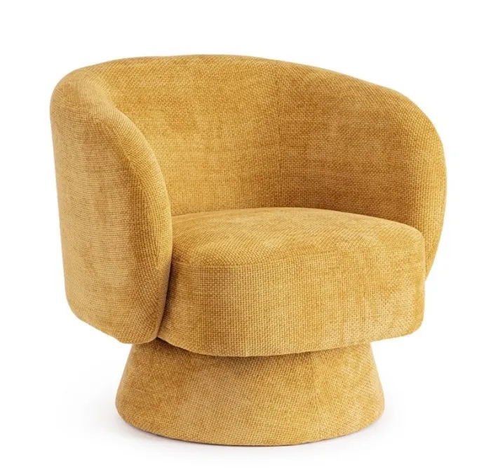 Bizzotto Poltrone E Chaise Longue>POLTRONA GIREVOLE JULIENNE SENAPE