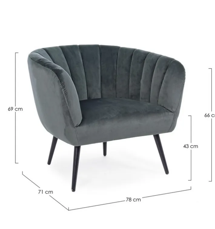 Bizzotto Poltrone E Chaise Longue>POLTRONA GRIGIA - AVRIL
