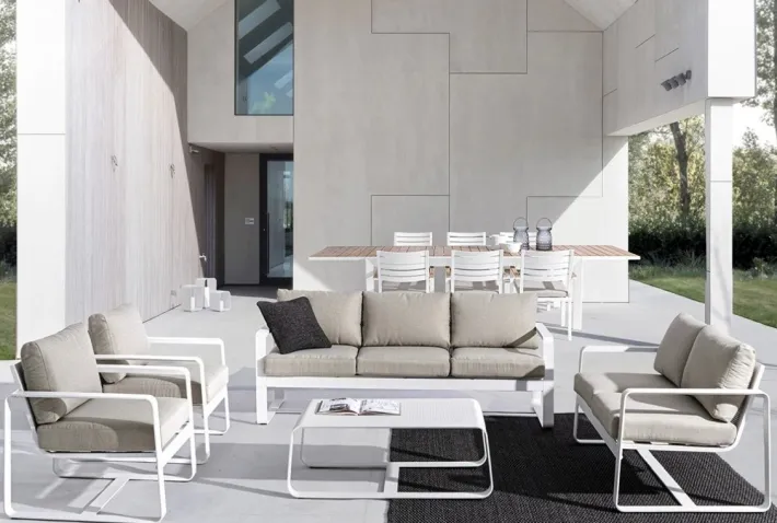 Bizzotto Poltrone>POLTRONA IN ALLUMINIO BIANCO YK11 - MERRIGAN