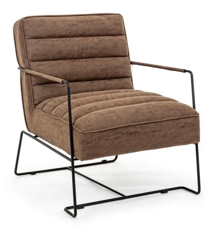 Bizzotto Poltrone E Chaise Longue>POLTRONA IN ECOPELLE MARRONE - BRIANNA