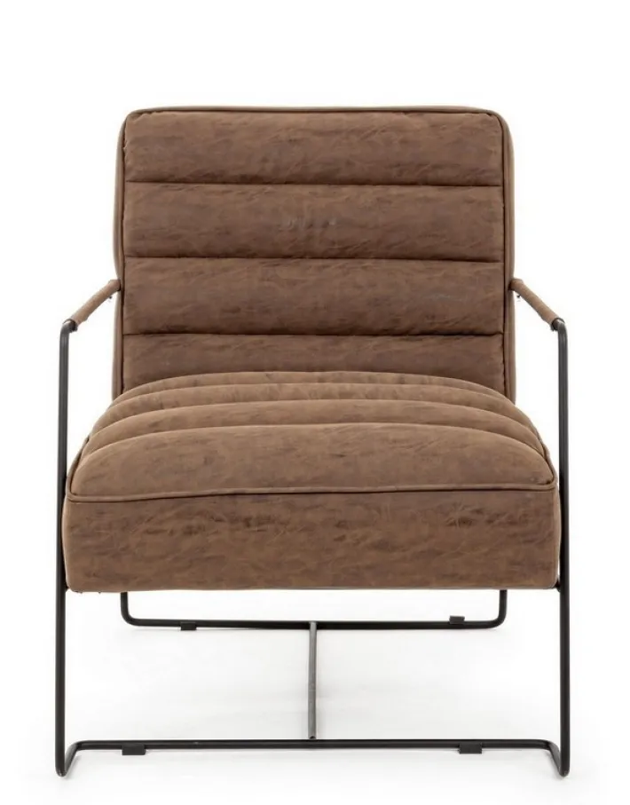 Bizzotto Poltrone E Chaise Longue>POLTRONA IN ECOPELLE MARRONE - BRIANNA