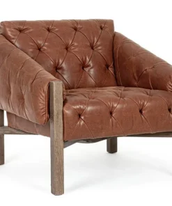 Bizzotto Poltrone E Chaise Longue>POLTRONA IN ECOPELLE MARRONE - HARRISON