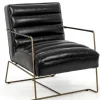 Bizzotto Poltrone E Chaise Longue>POLTRONA IN ECOPELLE NERA - BRIANNA