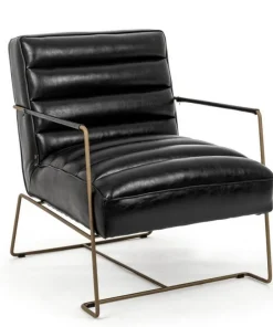Bizzotto Poltrone E Chaise Longue>POLTRONA IN ECOPELLE NERA - BRIANNA
