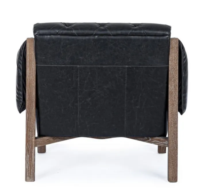 Bizzotto Poltrone E Chaise Longue>POLTRONA IN ECOPELLE NERO - HARRISON