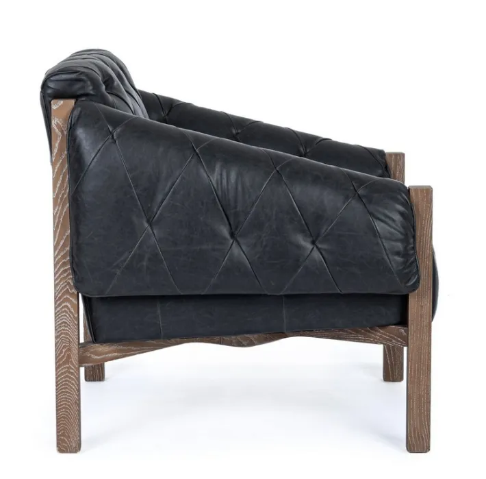 Bizzotto Poltrone E Chaise Longue>POLTRONA IN ECOPELLE NERO - HARRISON