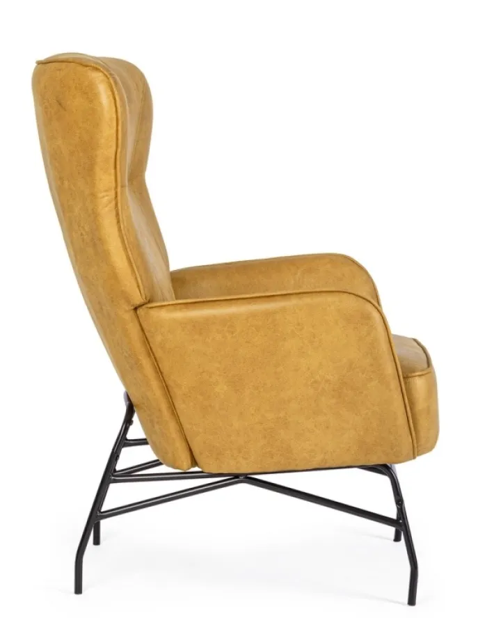 Bizzotto Poltrone E Chaise Longue>POLTRONA IN ECOPELLE SENAPE - NASIRA