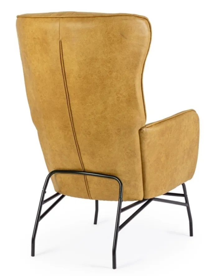 Bizzotto Poltrone E Chaise Longue>POLTRONA IN ECOPELLE SENAPE - NASIRA