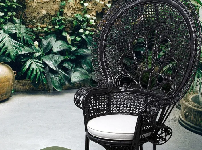 Bizzotto Poltrone E Chaise Longue>POLTRONA IN FIBRE NATURALI SFODERABILE NERO - PEACOCK