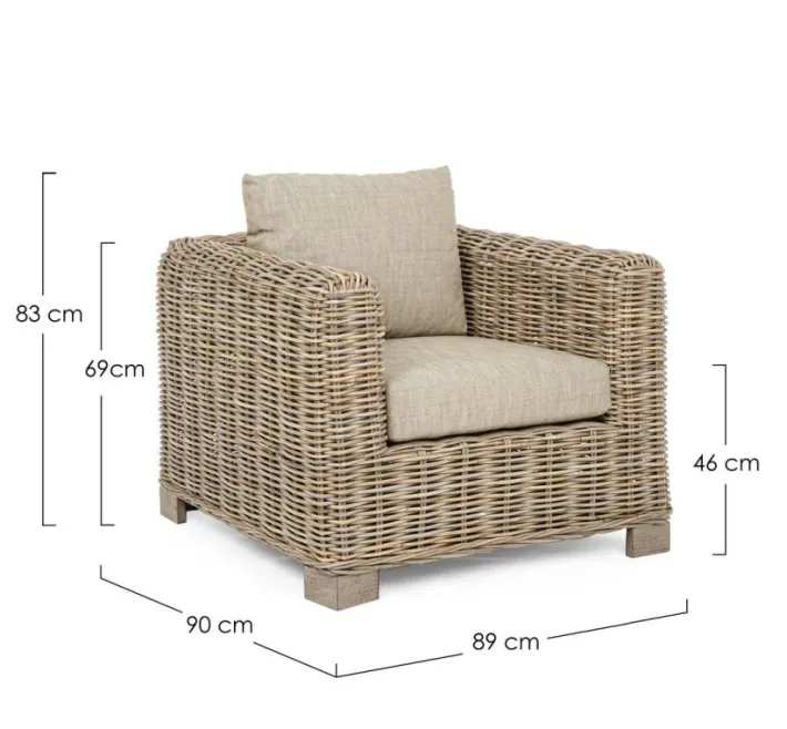 Bizzotto Poltrone E Chaise Longue>POLTRONA IN FIBRE NATURALI - FORTALEZA