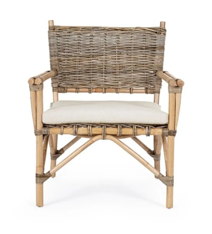 Bizzotto Poltrone E Chaise Longue>POLTRONA IN FIBRE NATURALI CON CUSCINO - TARIFA
