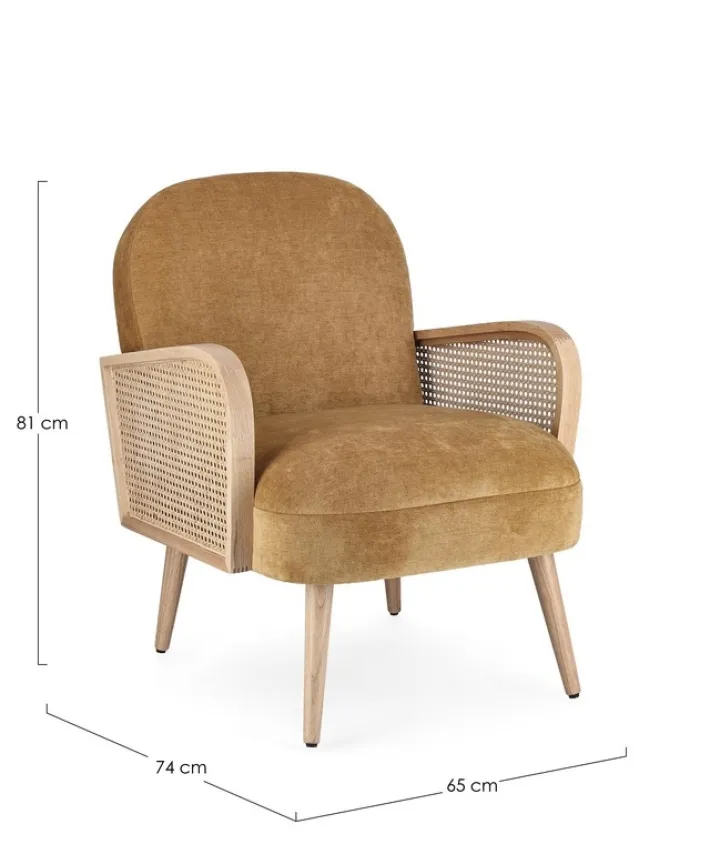 Bizzotto Poltrone E Chaise Longue>POLTRONA IN LEGNO SENAPE - DALIDA