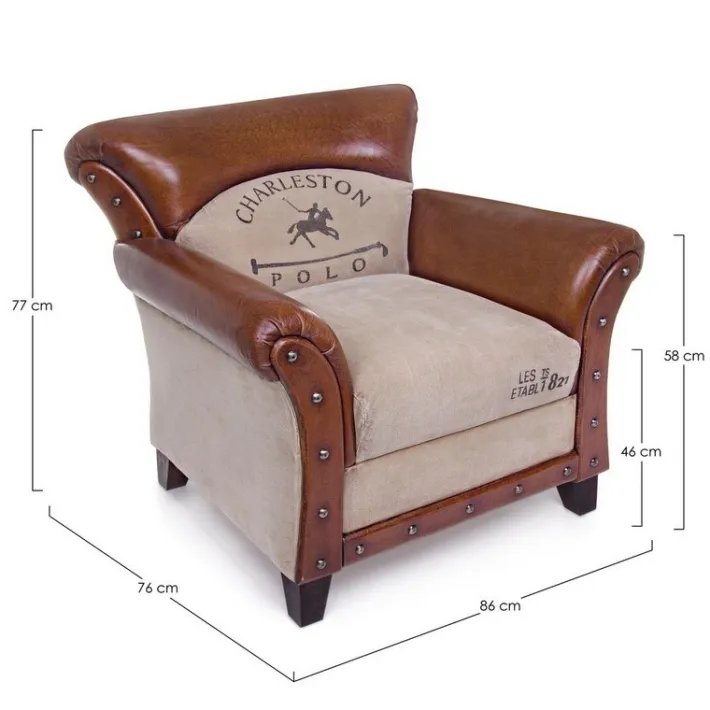 Bizzotto Poltrone E Chaise Longue>POLTRONA IN PELLE - CHARLESTON