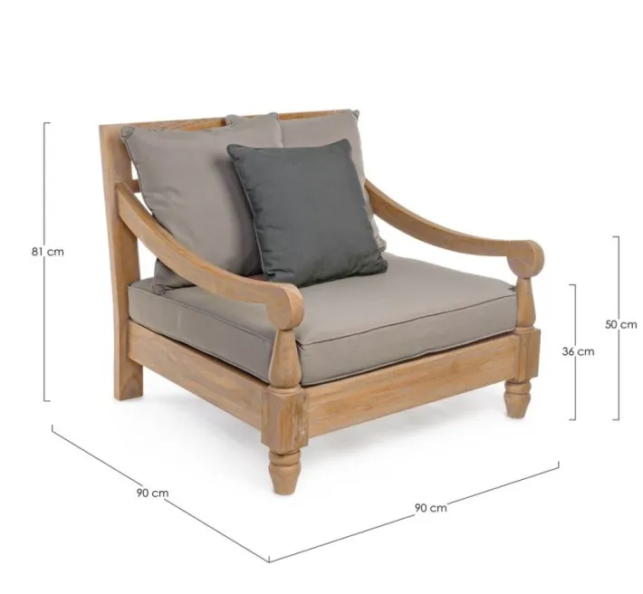 Bizzotto Poltrone>POLTRONA IN TEAK SFODERABILE - BALI FSC