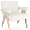Bizzotto Poltrone E Chaise Longue>POLTRONA IN TESSUTO AVORIO - FAIZA