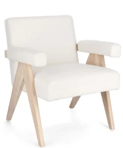 Bizzotto Poltrone E Chaise Longue>POLTRONA IN TESSUTO AVORIO - FAIZA