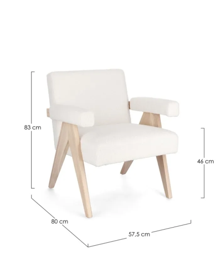 Bizzotto Poltrone E Chaise Longue>POLTRONA IN TESSUTO AVORIO - FAIZA