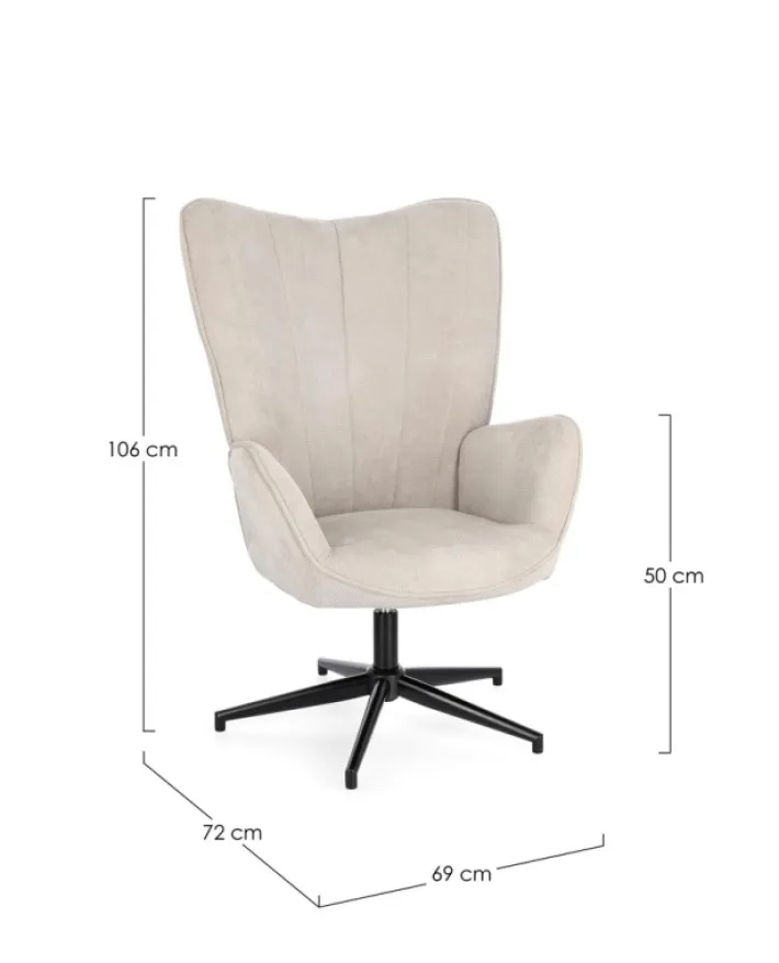 Bizzotto Poltrone E Chaise Longue>POLTRONA IN TESSUTO BEIGE - INAS