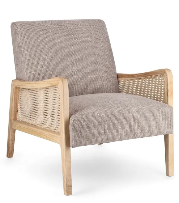 Bizzotto Poltrone E Chaise Longue>POLTRONA IN TESSUTO BIANCO GRIGIO - DEANNA