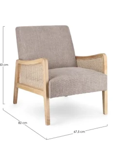 Bizzotto Poltrone E Chaise Longue>POLTRONA IN TESSUTO BIANCO GRIGIO - DEANNA