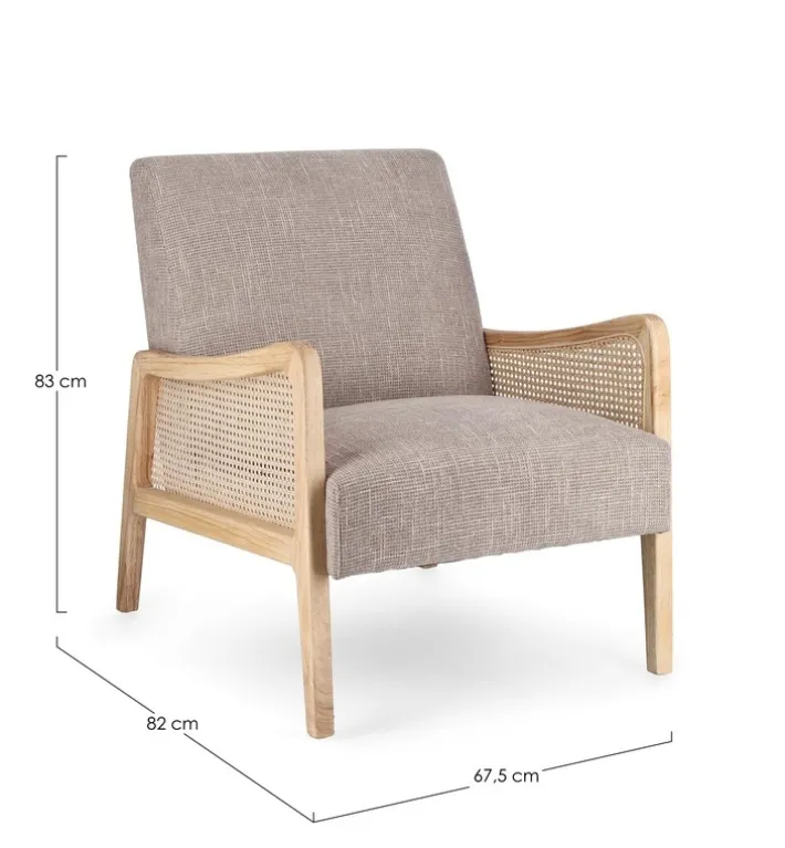 Bizzotto Poltrone E Chaise Longue>POLTRONA IN TESSUTO BIANCO GRIGIO - DEANNA