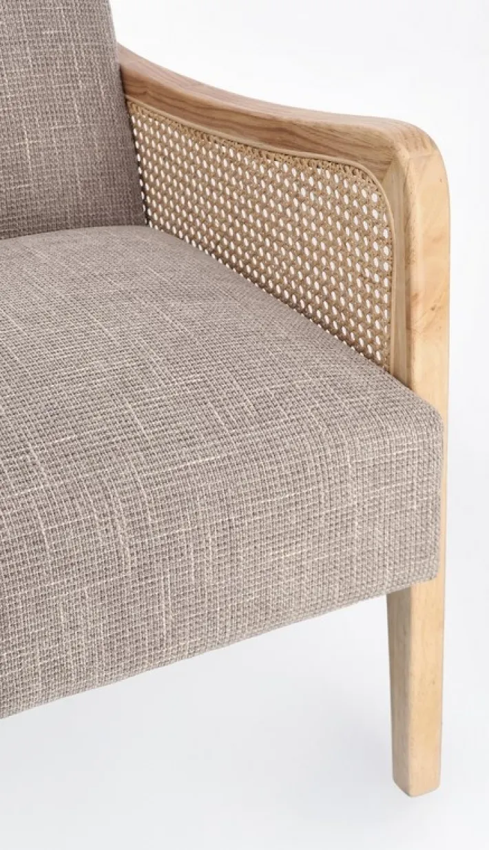 Bizzotto Poltrone E Chaise Longue>POLTRONA IN TESSUTO BIANCO GRIGIO - DEANNA