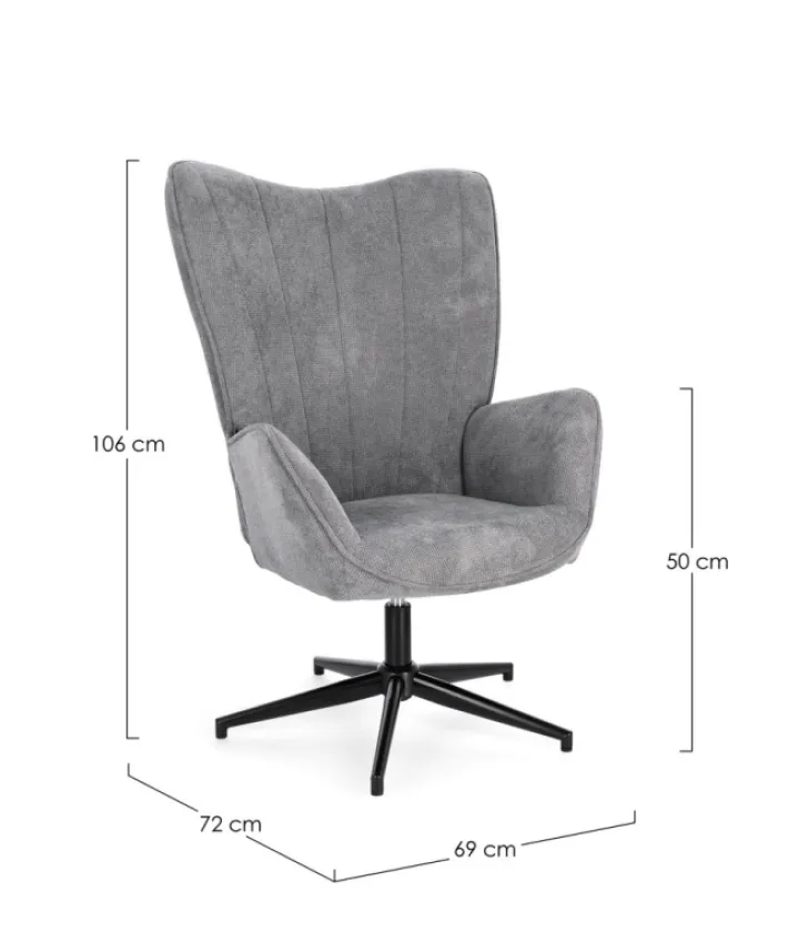 Bizzotto Poltrone E Chaise Longue>POLTRONA IN TESSUTO GRIGIO - INAS