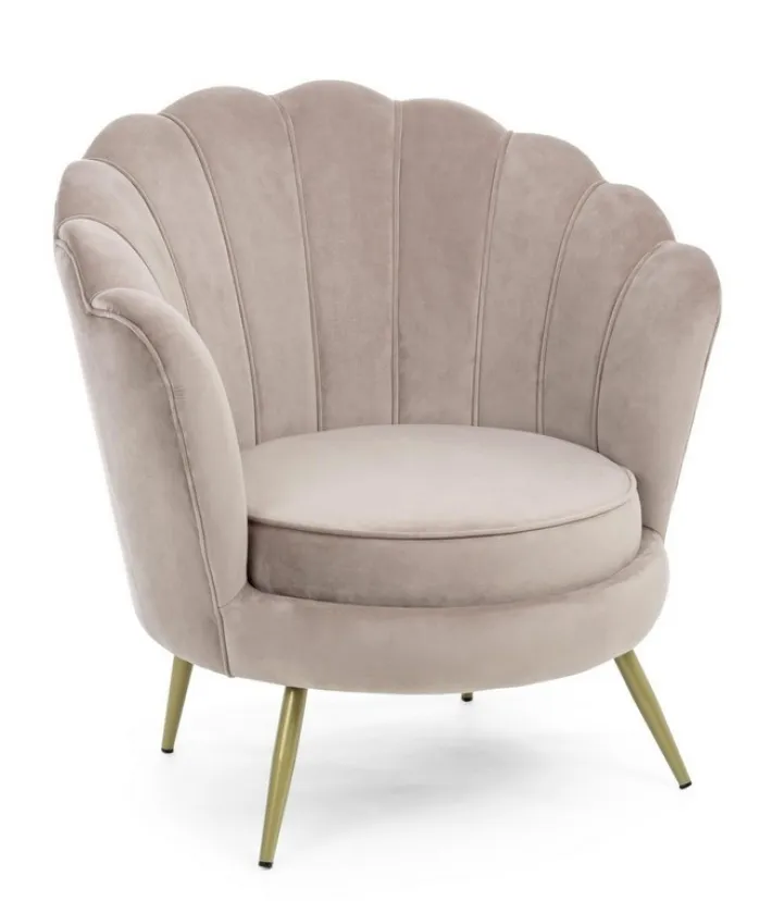 Bizzotto Poltrone E Chaise Longue>POLTRONA IN VELLUTO GRIGIO CHIARO - GILIOLA