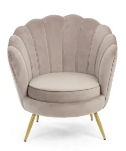 Bizzotto Poltrone E Chaise Longue>POLTRONA IN VELLUTO GRIGIO CHIARO - GILIOLA