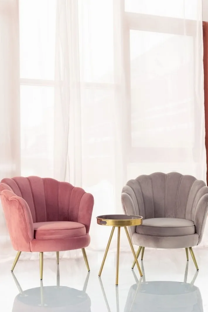 Bizzotto Poltrone E Chaise Longue>POLTRONA IN VELLUTO GRIGIO CHIARO - GILIOLA