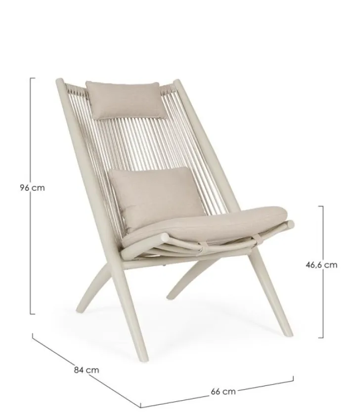 Bizzotto Poltrone>POLTRONA LOUNGE C-C ALOHA SANDSHELL