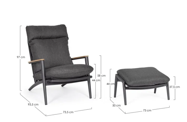 Bizzotto Poltrone>POLTRONA LOUNGE C-C C-POG IBISCO AN WG21