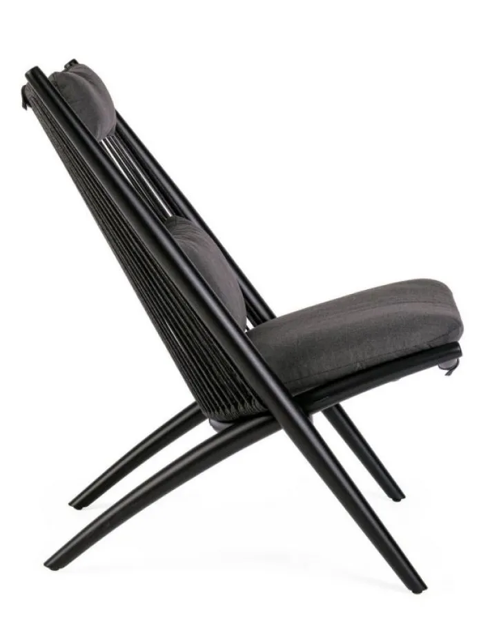 Bizzotto Poltrone>POLTRONA LOUNGE IN CORDA PER ESTERNO NERO XK0Y - ALOHA NEW