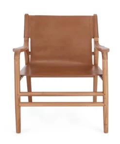 Bizzotto Poltrone E Chaise Longue>POLTRONA LOUNGE IN PELLE COGNAC - CAROLINE