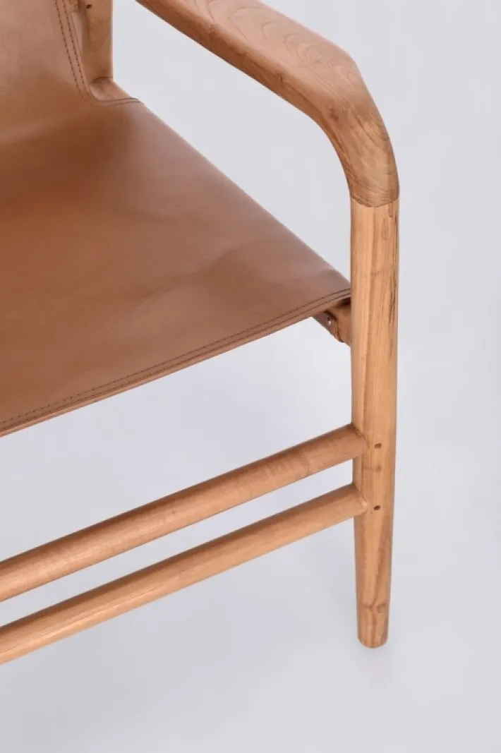 Bizzotto Poltrone E Chaise Longue>POLTRONA LOUNGE IN PELLE COGNAC - CAROLINE