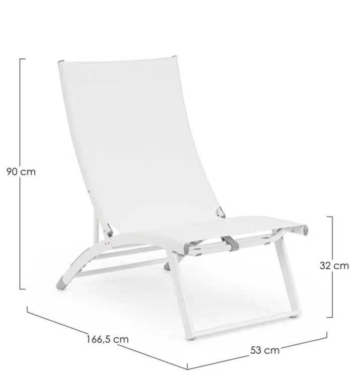 Bizzotto Lettini, Sdraio E Chaise Longue>POLTRONA LOUNGE RECLINABILE BIANCA - TAYLOR