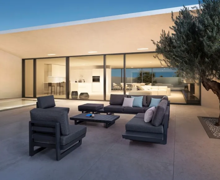Bizzotto Poltrone>POLTRONA MODULARE IN ALLUMINIO ANTRACITE WG21 - INFINITY