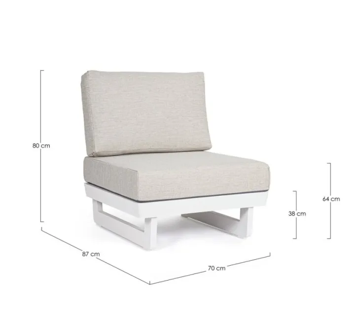Bizzotto Poltrone>POLTRONA MODULARE IN ALLUMINIO BIANCO WG20 - INFINITY
