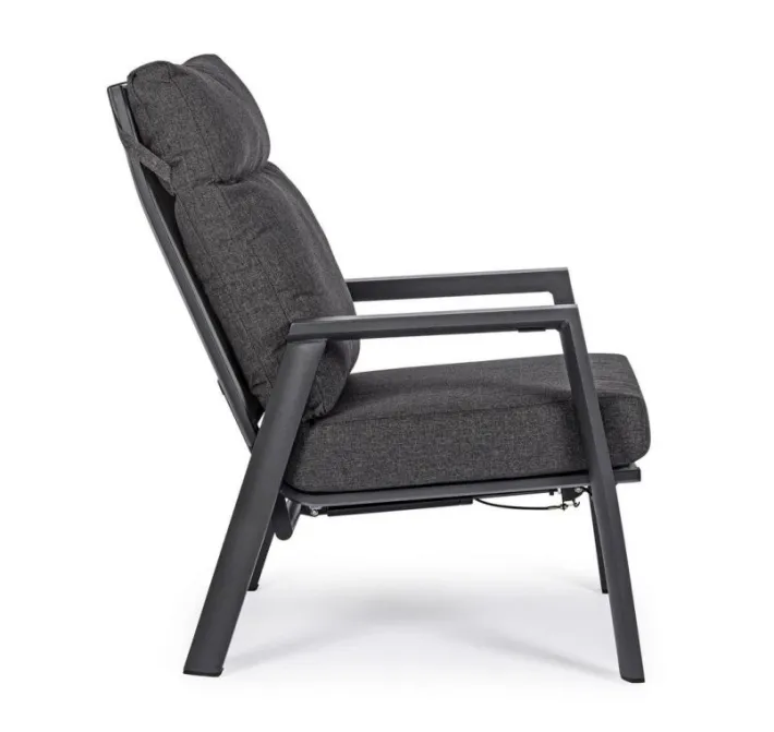 Bizzotto Poltrone>POLTRONA RECLINABILE IN ALLUMINIO ANTRACITE JX55 - KLEDI