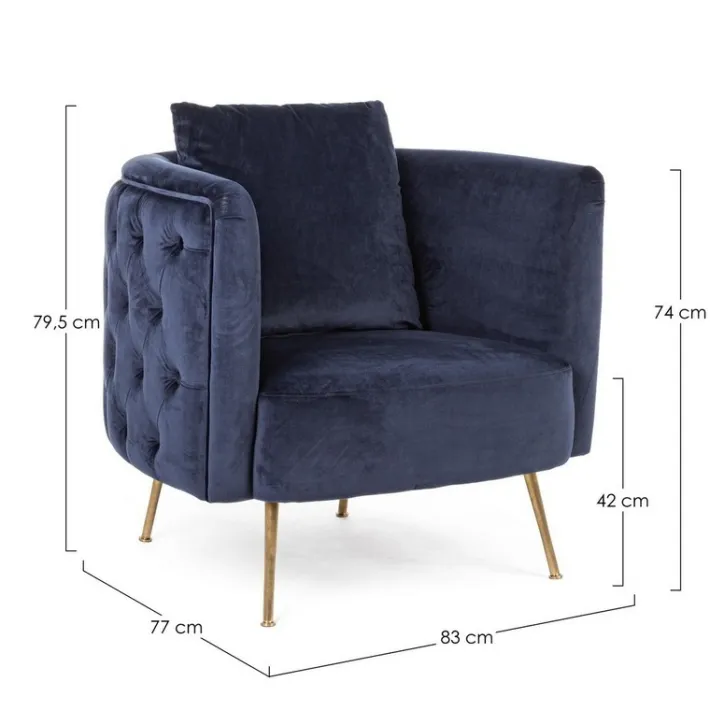 Bizzotto Poltrone E Chaise Longue>POLTRONA SFODERABILE BLU - TENBURY