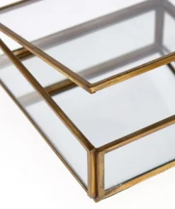 Bizzotto Oggettistica>PORTAGIOIE TEHRI TRASP ORO 20,5X20,5