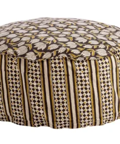 Bizzotto Pouf>POUF CALAIS NERO C-TULIPANO-ROMBO D65X25