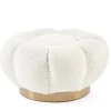 Bizzotto Pouf>POUF EFFETTO BOUCLE' BIANCO - FLOREL