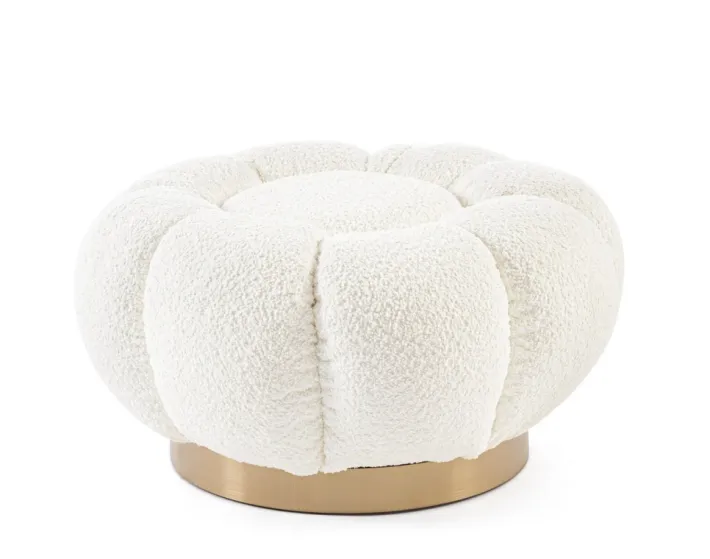 Bizzotto Pouf>POUF EFFETTO BOUCLE' BIANCO - FLOREL
