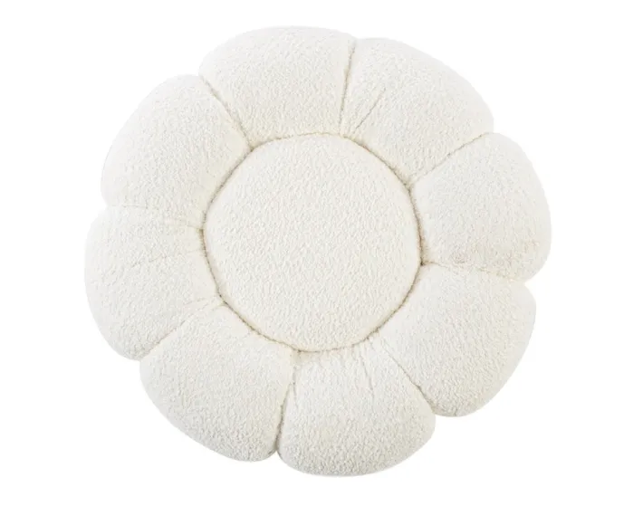 Bizzotto Pouf>POUF EFFETTO BOUCLE' BIANCO - FLOREL