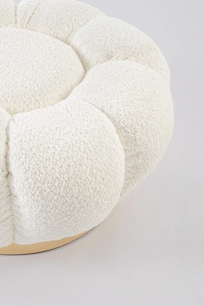 Bizzotto Pouf>POUF EFFETTO BOUCLE' BIANCO - FLOREL