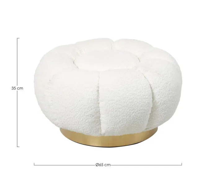 Bizzotto Pouf>POUF EFFETTO BOUCLE' BIANCO - FLOREL
