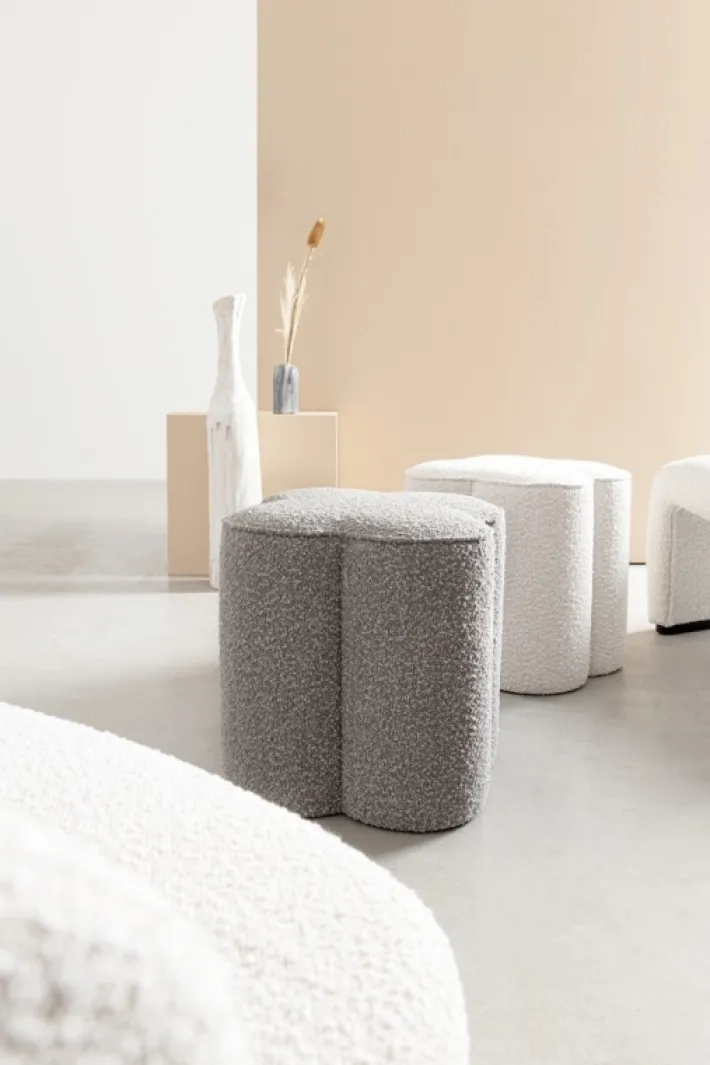 Bizzotto Pouf>POUF EFFETTO BOUCLE' GRIGIO - COINTA