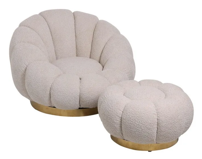 Bizzotto Pouf>POUF EFFETTO BOUCLE' NATURALE - FLOREL